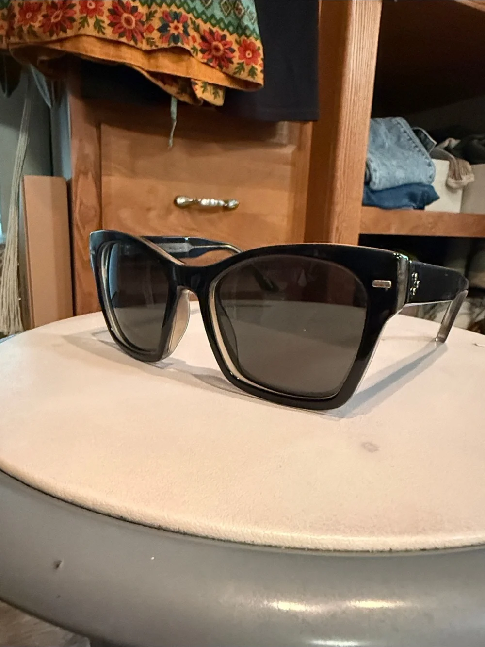 Spitfire Black Polarized Square Sunglasses
